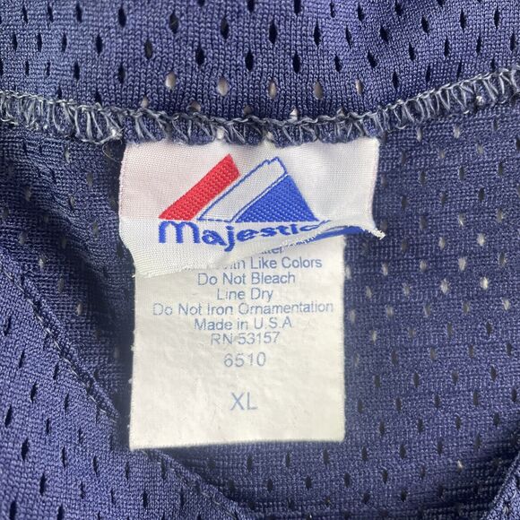 Vintage Atlanta Braves Jersey Mens Extra Large Blue Majestic Mesh USA Made 90s - Picture 7 of 11